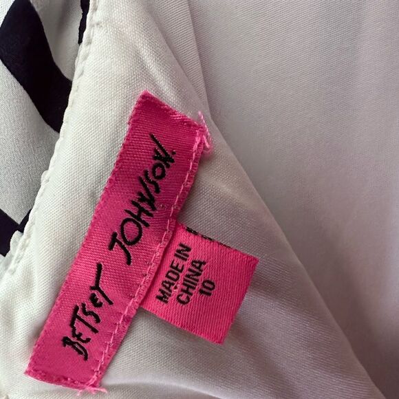 NWT Betsy Johnson Navy and White Ruffle Maxi Dress Size 10 - Picture 8 of 10